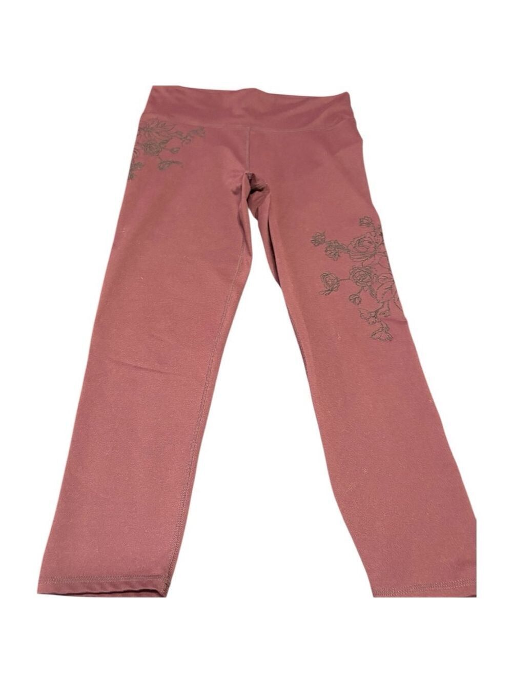 Fabletics Maroon Floral High waisted Leggings Size S